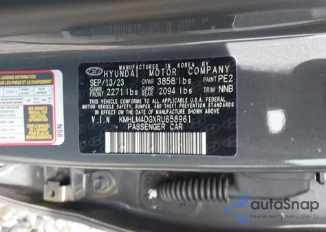 2024 Hyundai Elantra Sel from USA, damaged, VIN KMHLM4DGXRU658961
